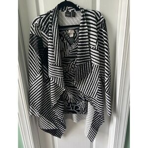 Chico's Travelers Womens Open Front Cardigan Tank Set Art To Wear Crinkle Size 2